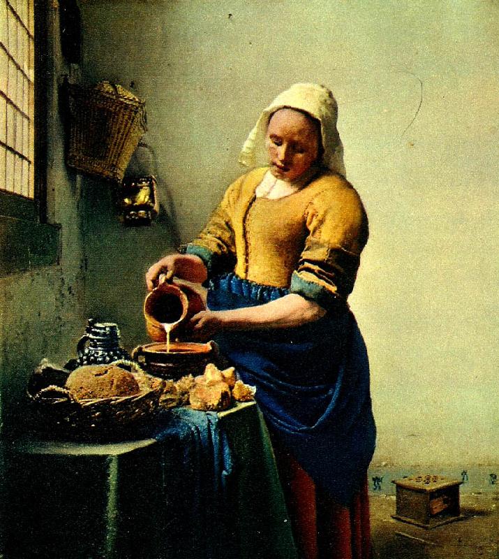 Jan Vermeer mjolkpigan Germany oil painting art